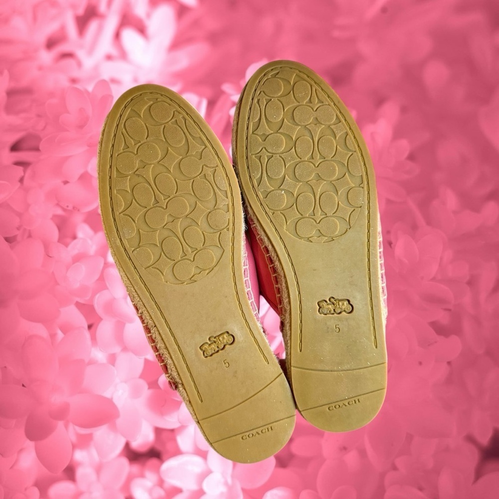 NWOT Coach 'Cassidy' Leather Slip-On Espadrille Mules in "Pink Ruby" Size 5 - Picture 12 of 15
